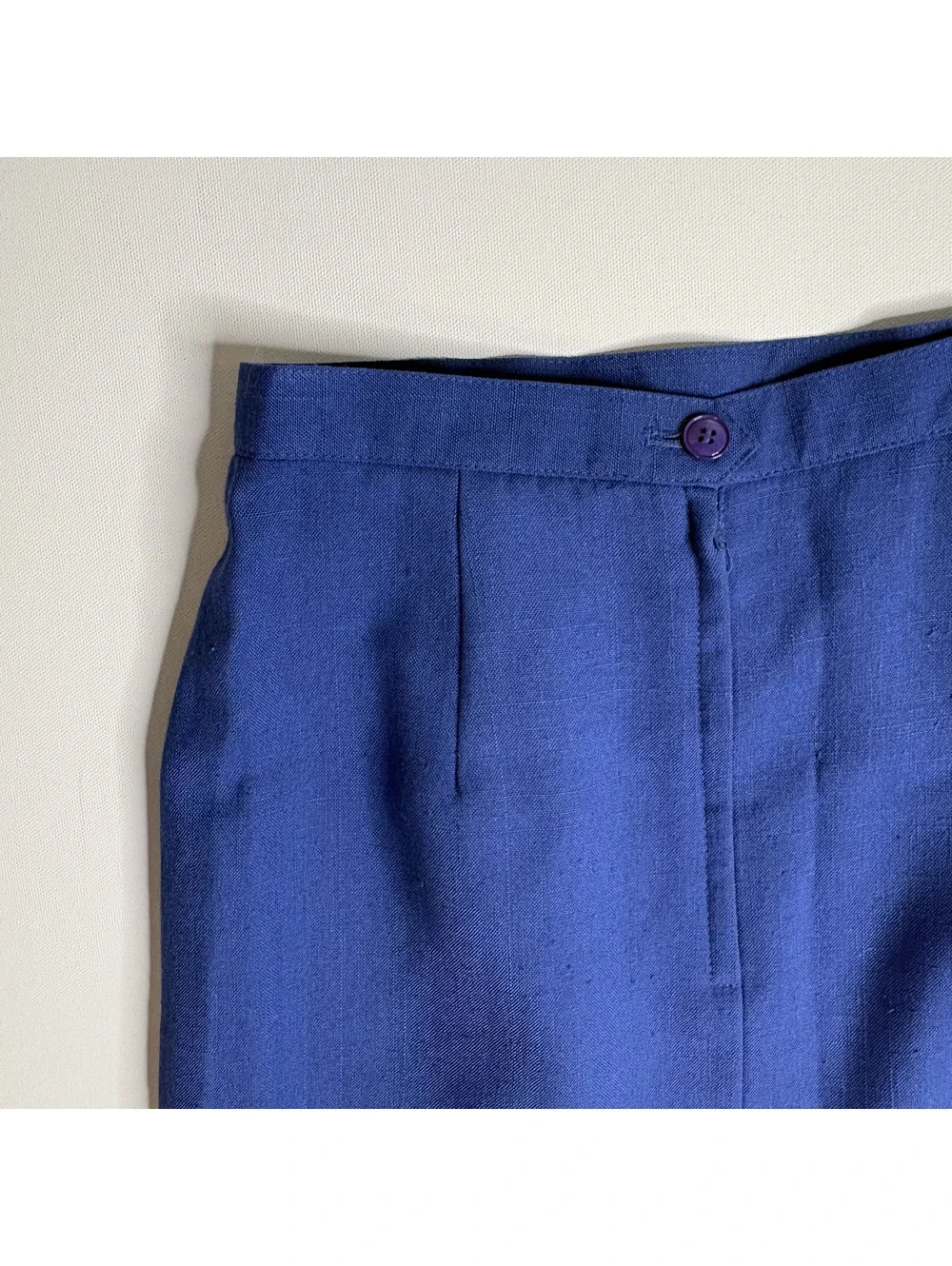 Vintage Le Suit Royal Blue Skirt Suit Set Blazer Midi Skirt